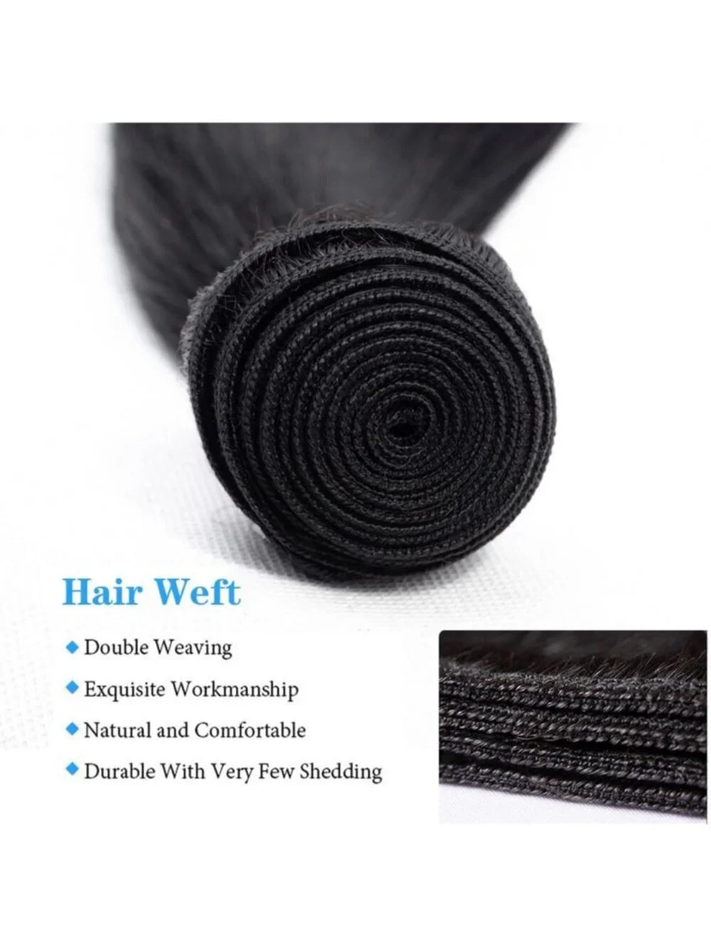 Premium Straight Human Hair Bundles 12-16 Inch, Soft & Silky Extensions